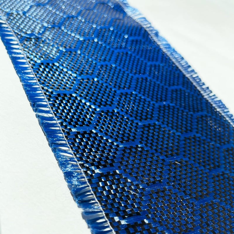 KARBXON - 4 in x 5 ft – Beehive Weave - Carbon Fiber Aramid Fabric - Blue - 3K - 240g/meter - Beehive Weave 4” Wide Hemmed Fabric for Repair, DIY Projects (5, Ft) - Image 5
